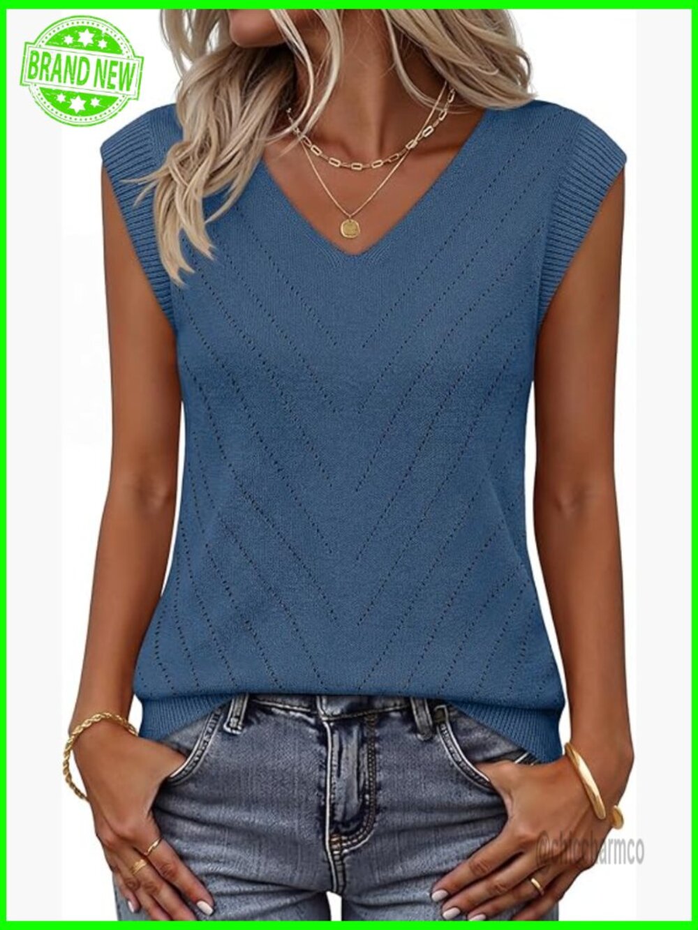 Sleeveless Sweater Vest Tank Top Business Casual Knit Top
